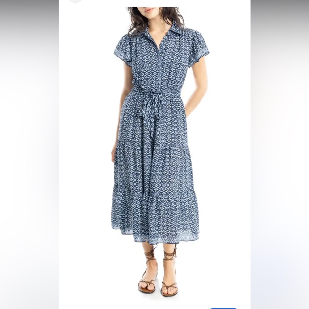 Max Studio Blue Floral Midi Dress